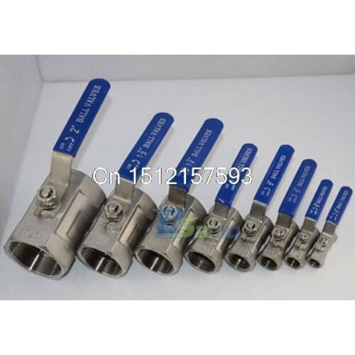 Lot2 1/2" DN15 Ball Valve 1Pc Threaded Female Stainless Steel SS 304 BSP new 1000WOG