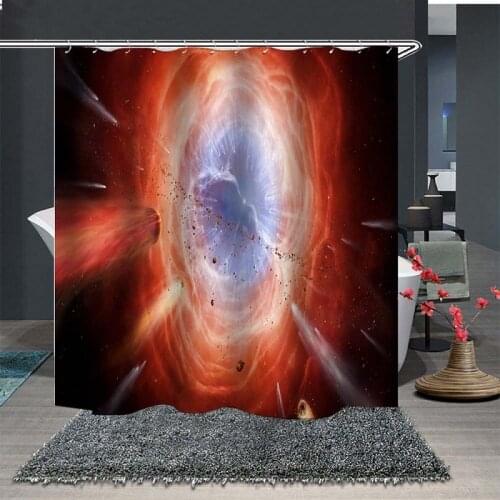 Star Black Hole Series Polyester Waterproof and Mildew Proof Bathroom Shower Curtain Room Partition Curtain Curtain