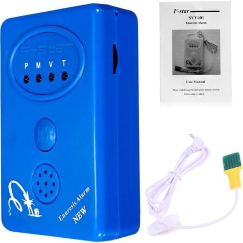Adult Baby Bedwetting Enuresis Urine Bed Wetting Alarm +Sensor With Clamp Blue