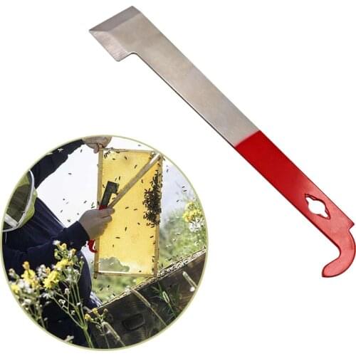 27cm Beekeeping Stainless Steel J Shape J-type Tool Curved Tail Bee Hive Hook Scraper Red Multifunctional Beekeeping Tools