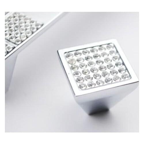 Modern K9 Crystal Knobs Kitchen Cabinet Handle Drawer Pulls (25X25mm)