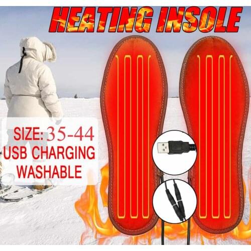 Unisex USB Charging Electric Heated Insoles for Shoes Winter Warmer Foot Heating Insole Boots Rechargeable Heater Pads Soles