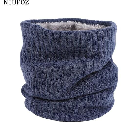Unisex Winter Men Women Fashion Warm Knitted Ring Solid Scarf Thick Stripe Elastic Neck Warmer Children Plush Collar