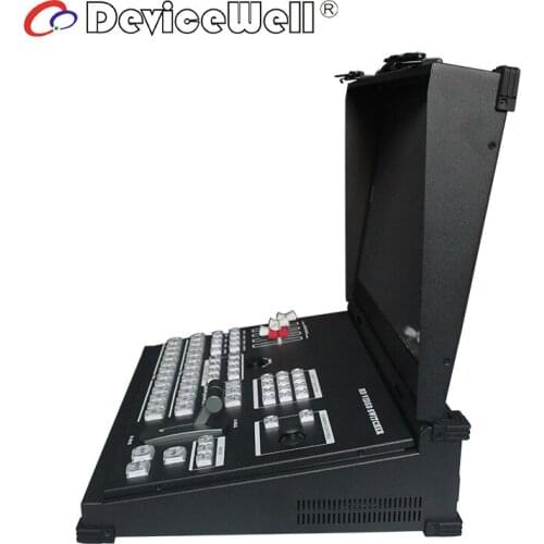 DeviceWell HDS9112 12 Channel Live HD SDI Broadcast TV Studio Equipment 17.3 Inch LCD Screen PIP Multiview Video Switcher