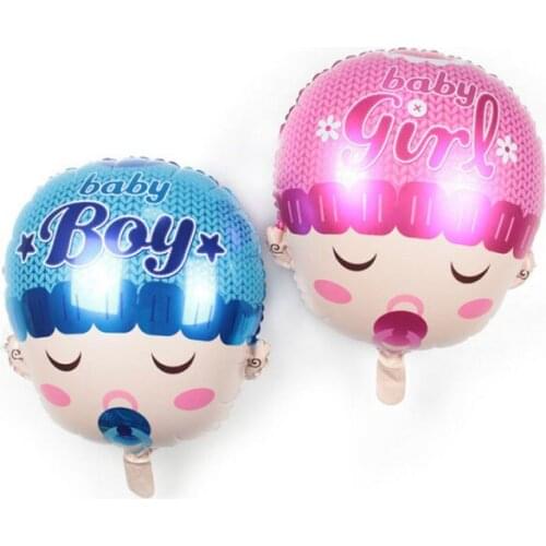 Free 50pcs Baby Boy baby Girl Foil Balloons Baby Showers Happy Birthday Party Decorations balls size 58*46cm wholesale