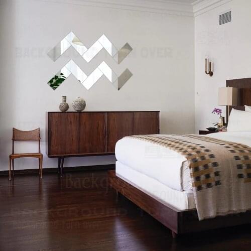 Mirror Wall Stickers Walls Sticker Decals Decoration Home Room Acrylic Brick Rectangle Geometry Simple Shape Tiles R161