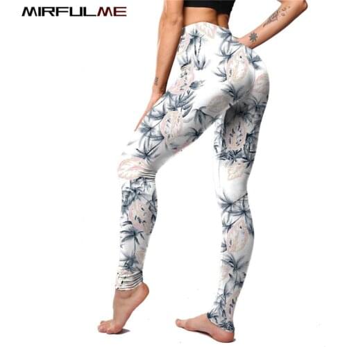 Women Yoga Pants Leaf 3D Printed Female Slim Sport Leggings Elastic Workout Leggins Running Trousers Gym Jeggings Fitness Tights