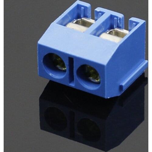 100PCS/LOT KF301-2P KF301-5.0-2P KF301 Screw 2Pin 5.0mm Straight Pin PCB Screw Terminal Block Connector Blue