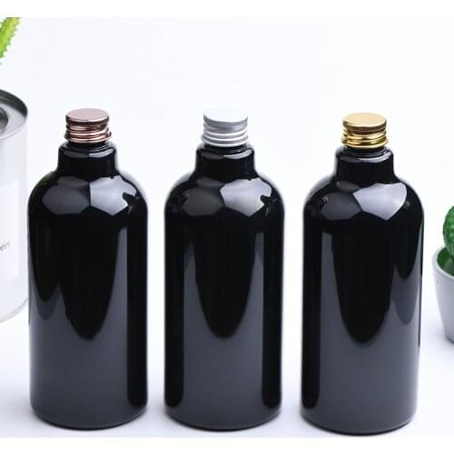 12pcs 500ml Multicolor Empty Bottles, Aluminum Cap PET Black Bottles, Mini Cosmetic Shampoo Perfume Oil Bottles for Skin Care