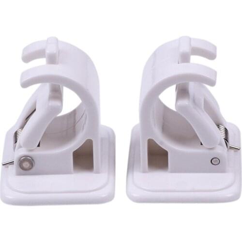 2Pcs Strong Hanging Rack Hook Rod Clip Adhesive Wall Curtain Hanging Rod Clamp Hooks Shower For CerativeHome Accessories