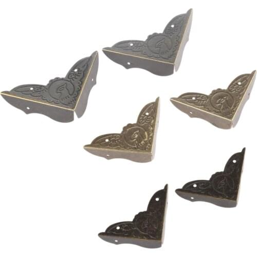 4pcs Corner Brackets Furniture Fittings Antique Corner Protector Jewelry Case Wood Box Feet Leg Decorative