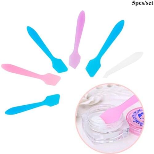 5 Pcs Cosmetic Makeup Disposable Plastic Spatulas Skin Care Facial Cream Mask Spatula for Mixing and Sampling