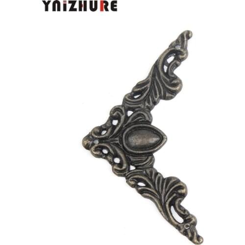 50*50mm 4PCS Filigree Triangle Flower Wraps Cabochon,Ancient Bronze Tone Corner,Flatback Metal Embellishments Scrapbooking