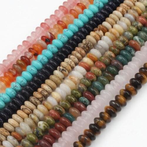 6mm Natural Tiger Eye Turquoises Agates Quartz Round Rondelle Stone Beads For Jewelry Making DIY Semi-Finished Handmade Bracelet