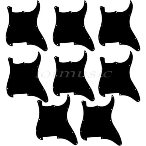 8pieces Black Electric Guitar Pick Guards,3PLY Durable Pickguards with11 holes For Strat Replacement