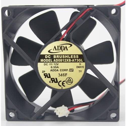 8025 12V 0.55A 3-wire AD0812XB-A73GL large air volume fan