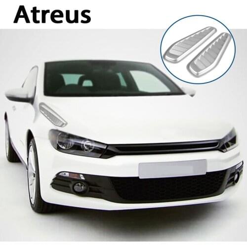 Atreus 2X Car hood fender side decorative carbon fiber sticker For VW polo passat b5 b6 Mazda 3 6 cx-5 Toyota corolla Ford focus