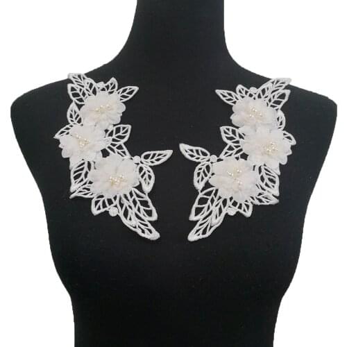 Womens embroidery pearl rhinestone decoration 3D three-dimensional flower sewing DIY craft supplies material accessories