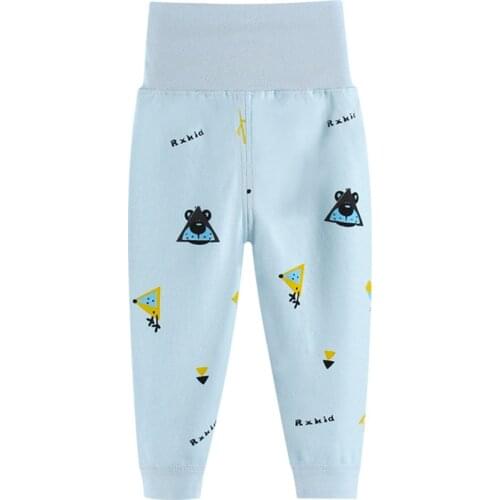 Childrens Cartoon Pants Boys Baby Sleepwear Trousers Autumn Winter High Waist Clothes Kids Pajamas Suits Long Pants For Girls