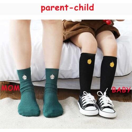 Knee Socks Embroidery Baby Kids Girl Girls Boy Boys Toddler Sock Children For Childrens Child High Knitted Long Cotton Cartoon