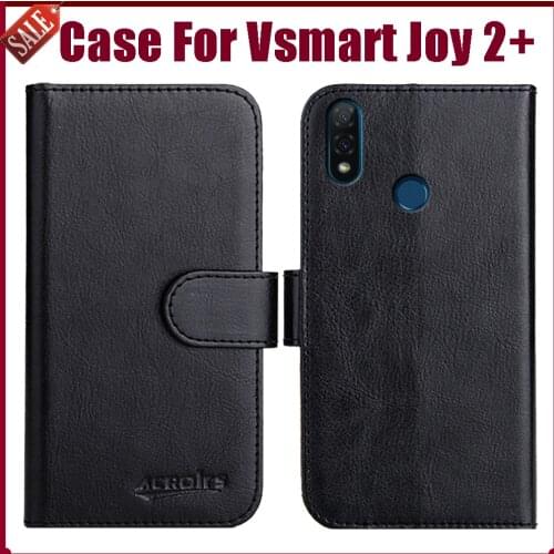 Hot! Vsmart Joy 2+ Plus Case 6.2" Fashion 6 Colors Flip Soft Leather Wallet Protective Cover For Vsmart Joy 2+ Case Phone Bag