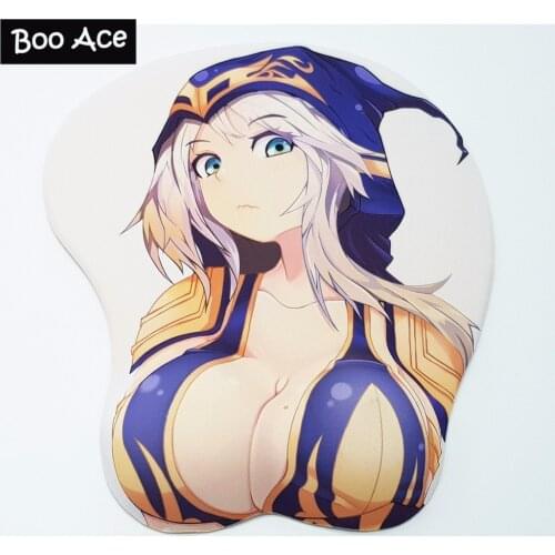 Ashe Gaming 3D Mouse Pad with Silicone gel Boobs Wrist Rest 26*21.5cm