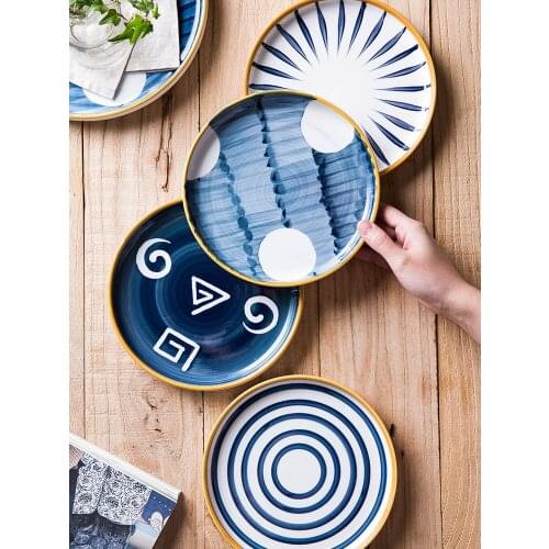 Creative hand-painted Porcelain plates and dishs new bone china plate ceramic tableware fruit tray steak plate tableware
