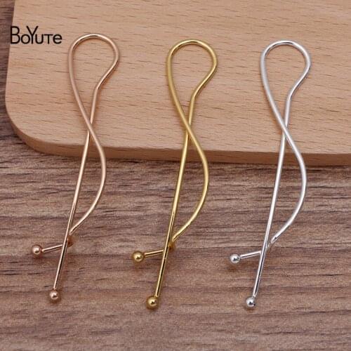 BoYuTe (50 Pieces/Lot) Iron Metal Twisted Hairpin Bangs Clip Diy Hair Accessories Materials Wholesale