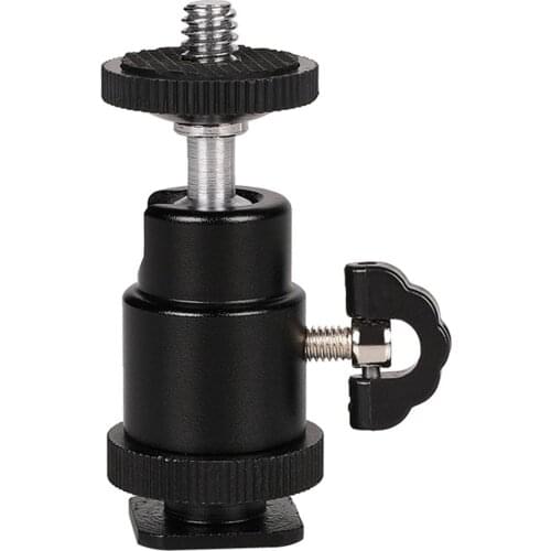 2021 metal photography light bracket phone head 1/4 Mini Hot Shoe Ball Head Flash Bracket Holder Mount Screw For Camera Tripod