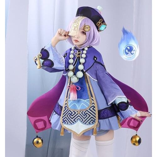 Game Genshin Impact Qiqi cosplay Cute womens Costume little zombie loli lovely suit cospaly costume Pre-sale