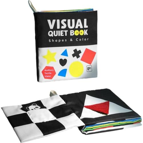 Soft Baby Books High Contrast Black and White Books Fabric Cloth Books Early Educational Stimulation Toys for Infants Baby Gift