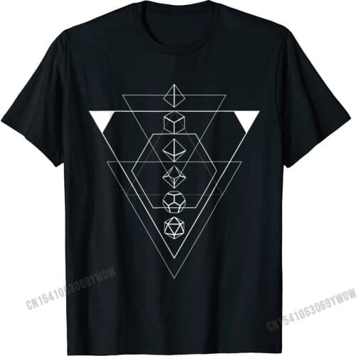Nerdy Minimalist Polyhedral Dice Set Geeky D20 T-Shirt Camisas Men CamisaNormal Tees On Sale Cotton Men T Shirt