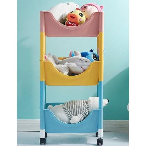 Move The Bedroom Shelf With Wheels Toy For Children To Receive Home Sitting Room Shelf Cart Hanger Rack Shelf