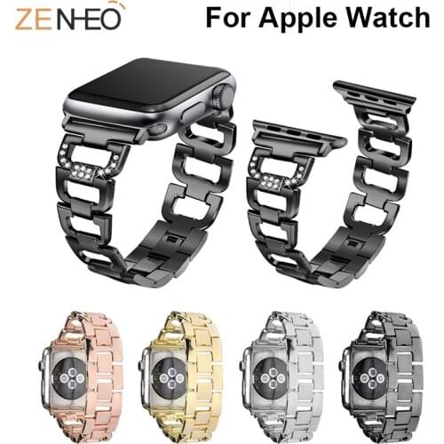 Fashion watchband with Rhinestone For Apple Watch Band Metal Bracelet Strap For iWatch Series 4 3 2 1 44mm 40mm 38mm 42mm bands