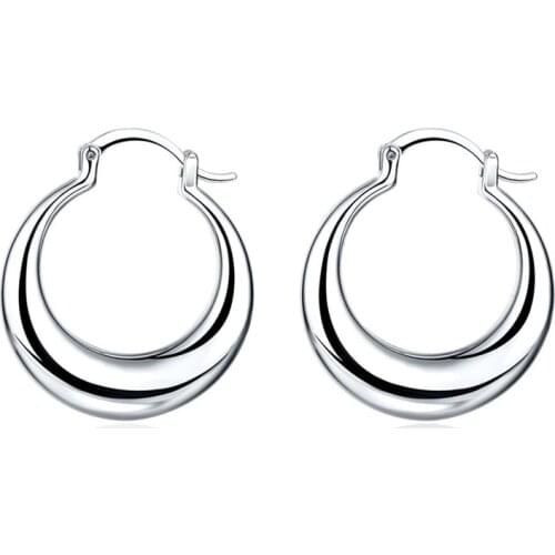 BABYLLNT 925 Silver Sickle Hoop Earrings For Woman Wedding Engagement Party Fashion Charm Jewelry Gift
