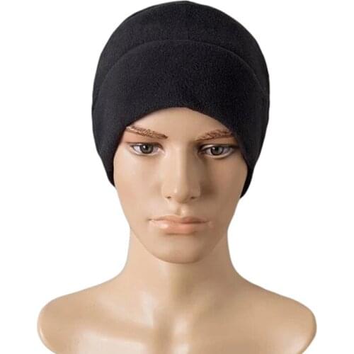 Brand new out door Winter Fashion Men fleece warm Unisex hat Casual Solid Color Hip-hop Skullies Bonnet black khaki Cap