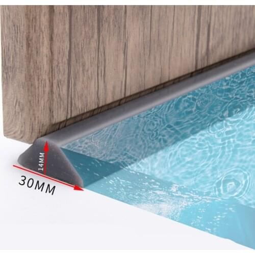 1M Silicone Door Bottom Sealing Strip for Bathroom Water Blocking Stopper Shower Dam Flood Barrier JAN88
