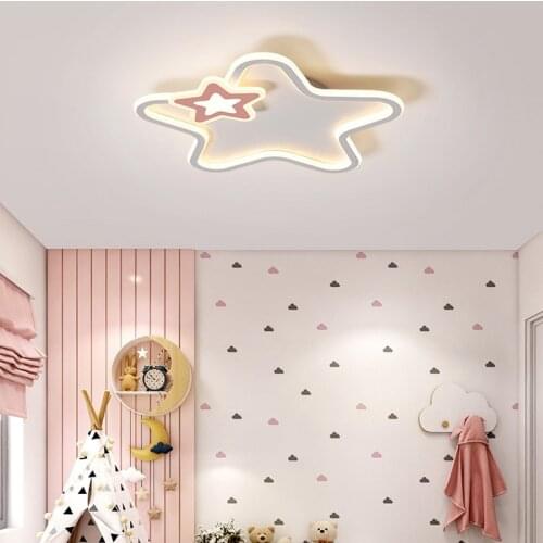 Modern minimalist small bedroom childrens room study bedroom lamp led ceiling lamp home warm romantic kindergarten lamp