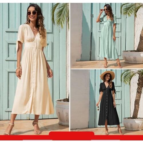 Tataria Summer Dresses With Buttons