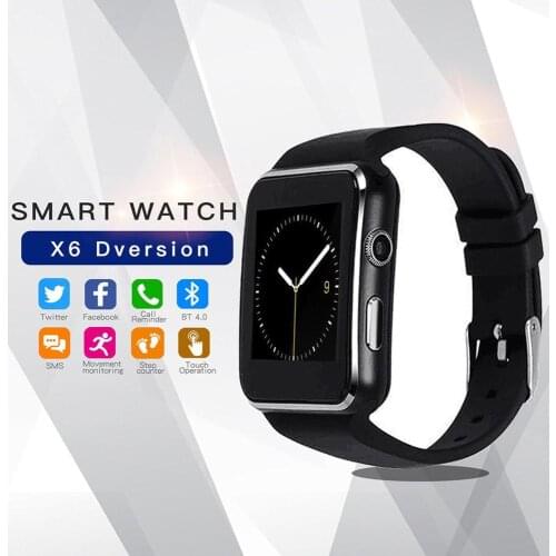 Bluetooth Smart Watch X6 Sport Passometer Smartwatch with Camera Support SIM Card Whatsapp Facebook for Android Phone