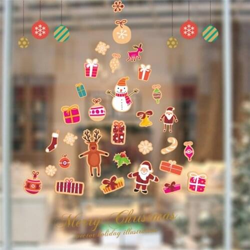 Merry Christmas Wall Stickers Living Room Bedroom Decoration Festival Mural Art Diy Home Decal Posters Kids Xmas Gift
