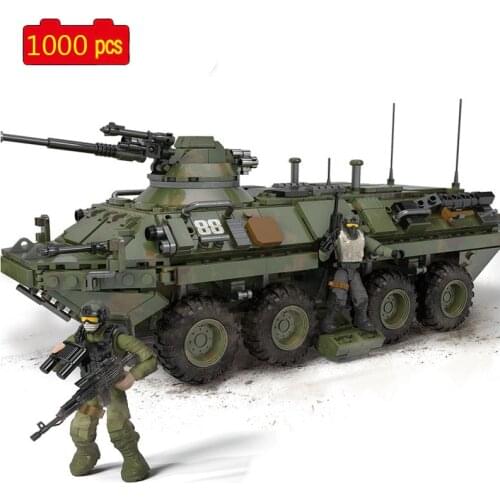 Military Series WWII Stryker vehicle Soldier SWAT Weapon accessories Building Blocks Bricks Toys Gifts