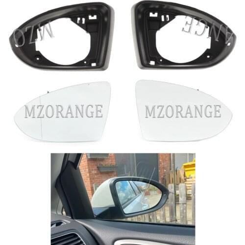 Heated mirror glass for VW for Golf 7 MK7 2014-2017 side mirror glass Frame Trim wing rearview Mirror Cover Cap Shell Housing