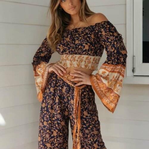 Boho happie Women Floral Print bohemian off-shoulder batwing Sleeves tops blouse shirt Ladies rayon shirts Blusas