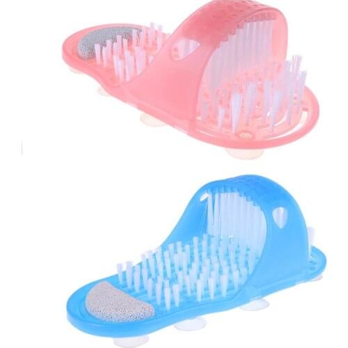1 pc Plastic Anti-slip Bath Shoe Pumice Stone Foot Scrubber Shower Brush Massager Massager Slipper for Foot Care