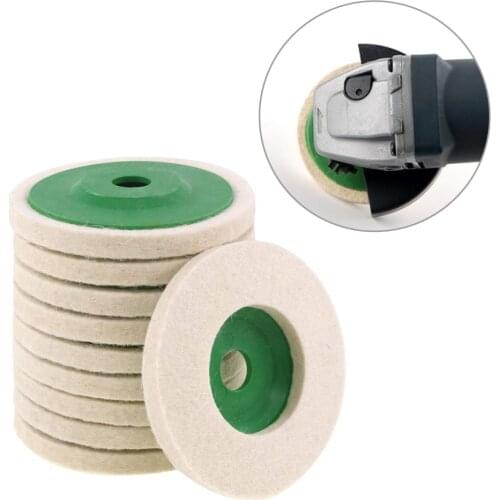 10 Pcs 100mm Wool Polishing Wheel Wear-resistant Angle Grinder Wheels Buffing Pads Felt Polish Disc