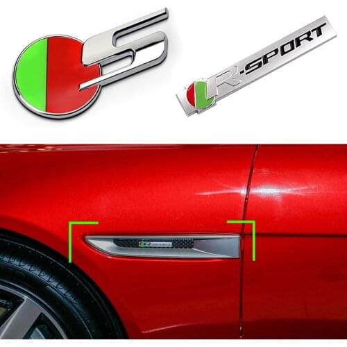 3D Stereo Metal Emblem Badge Car Body Trunk Fender R-SPORT R S Logo Sticker For Jaguar XF XE XJ XF F-PACE E-PACE I-PACE S-TYPE