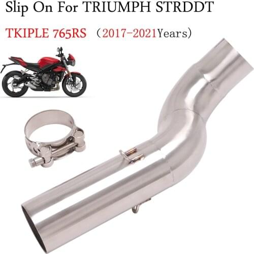 51mm Motorcycle Exhaust Escape Modified Middle Link Pipe Slip On For TRIUMPH STREET TRIPLE 765 RS TRIPLE765 2017 - 2021 Years