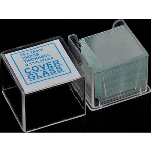 Microscope accessories 100pc 18mm Square Microscope Cover Glass Slide Slips Lab Consumable
