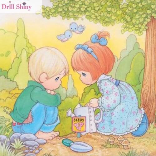 Needlework 5D Diy Diamond Painting Cross Stitch Character Child Diamond Mosaic Full Diamond Embroidery Flower Home Decoration